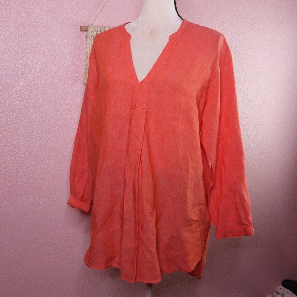 LL Bean | Vintage Linen Tunic Top Large - Picture 2 of 7